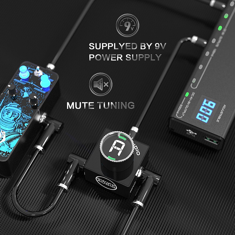 Swiff mini pedal tuner til kromatisk guitar bas mute tuning hd led display justerbar  a4 område værdi 430-449hz guitar tilbehør
