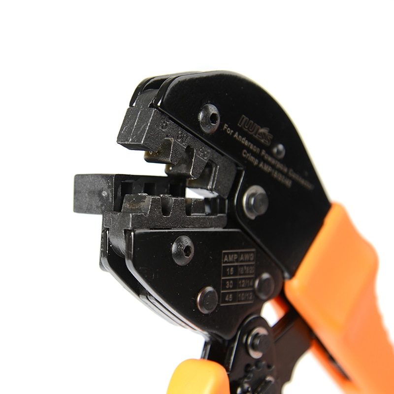 Ap -11 iwiss krymptång ratcheting wire crimper verktyg för anderson amp 15, 30 och 45 kabelkontakter awg 20-10