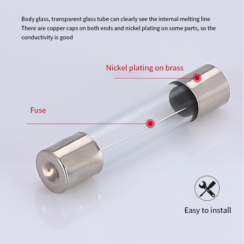 130pcs 13 sizes Quick Blow Glass Tube Fuse Assorted Kit 6x30mm 250V Fast-blow Glass Tube Fuses kit with 10pc Fuses Seat