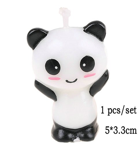 1Pc Leuke Panda Verjaardagstaart Candlescartoon Animal Art Kaars Cake Toppers Baby Shower Verjaardagsfeestje Decoratie Handgemaakte Vorm": 2