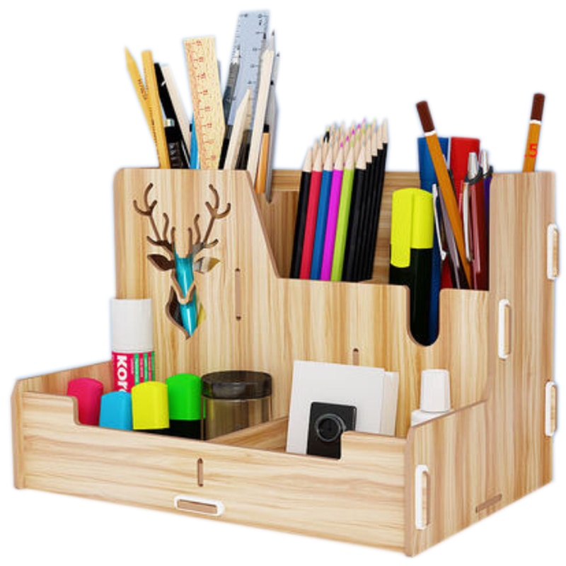 Soporte de escritorio para lápiz , cajas de almacenamiento, organizador de lápices de escritorio, artículos de oficina, almacenamiento, artículos de papelería escolar