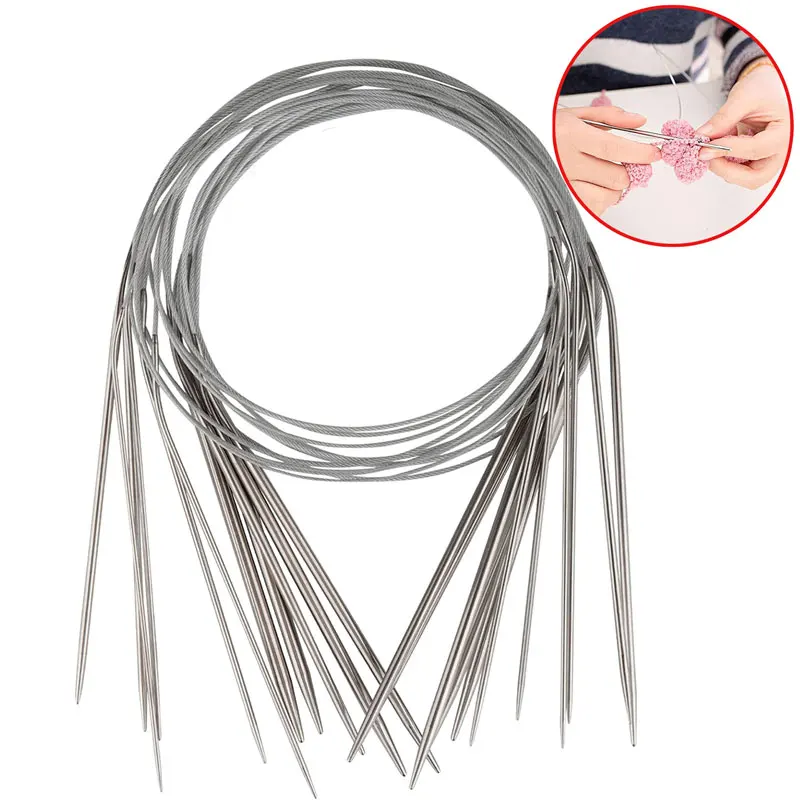 1PC 1.6-4.8mm Rondbreinaalden met Magic Loop Dubbelpuntige Flexibele Breinaalden voor DIY Sokken weven Breien