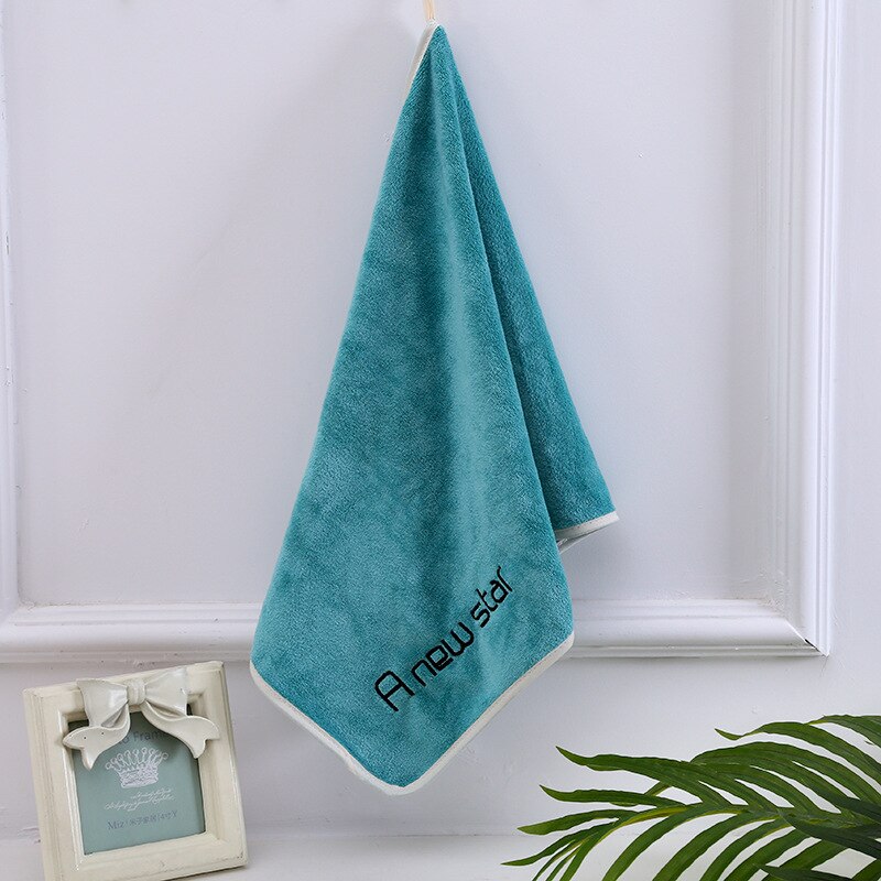 Superfine fiber broderi bogstav melange børnehåndklæde håndklæde hjemmerens ansigt til baby til børn: Grøn