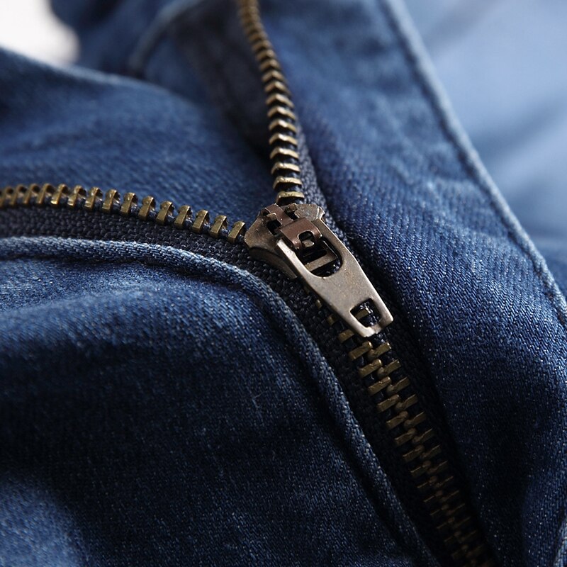 Gersri Mens Biker Demin Jeans Stretch Destroyed Ripped Cowboy Pants Printed Pocket Soft Skinny Hole Jean For Male