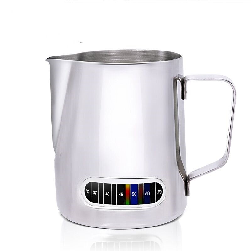 Kaffe mælkeskummende kande med indbygget termometer espresso kaffe barista craft latte 304 rustfrit stål 20oz / 600 ml: Med temperatur / 600ml