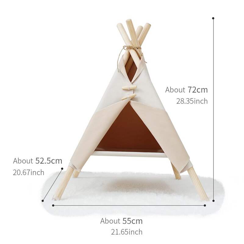 Casa tipi portátil para mascotas, tienda de campaña con cojín grueso y pizarra para interiores, casas modernas para cachorros y gatitos