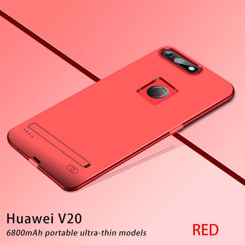 6800mAh Batterie Ladegerät Fällen für Huawei Ehre V20 Energie fallen Ladung Energie Bank Externe Batterie Energie fallen für Huawei v20: rot