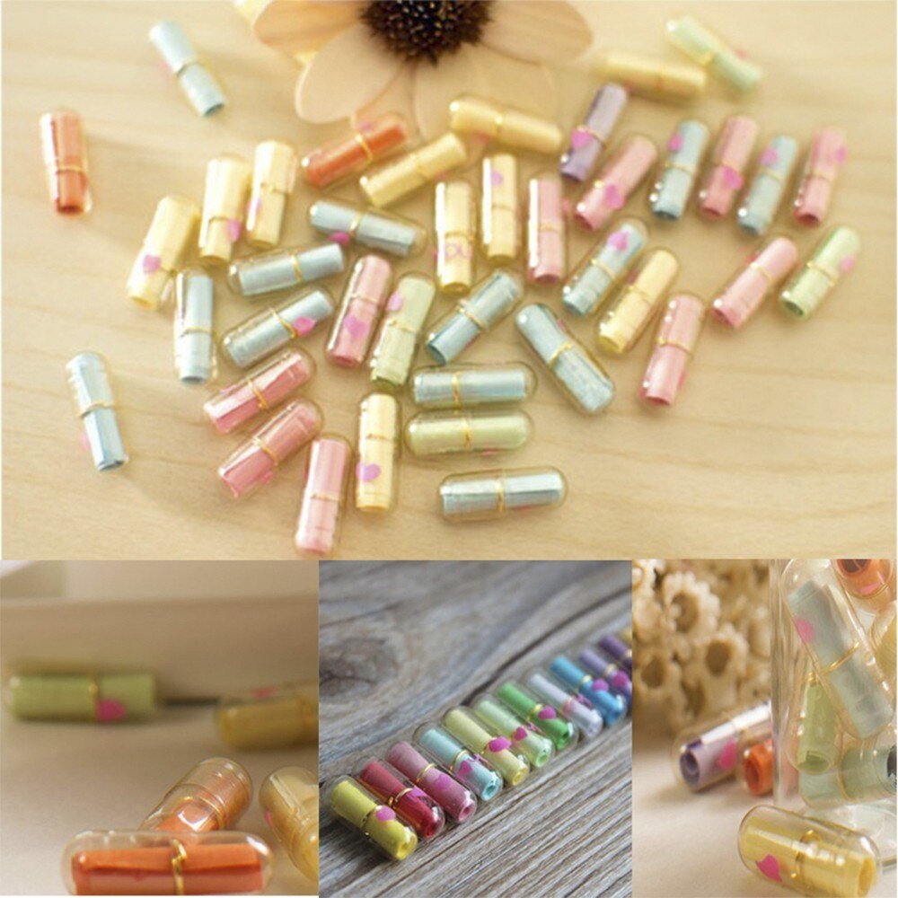 50pcs Message Capsule Pill Cute Colorful Letter Transparent Expression Message Party Surprised Accessories