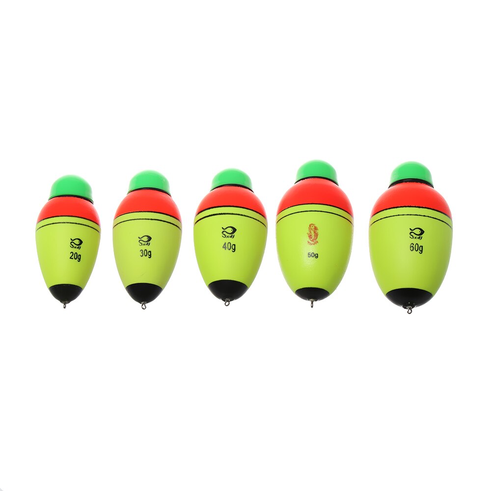 Galleggiante da pesca elettronico 1PC con 1 cella a bottone notte schiuma Eva bastone leggero in plastica attrezzatura da pesca portatile 20g/30g/40g/50g/60g