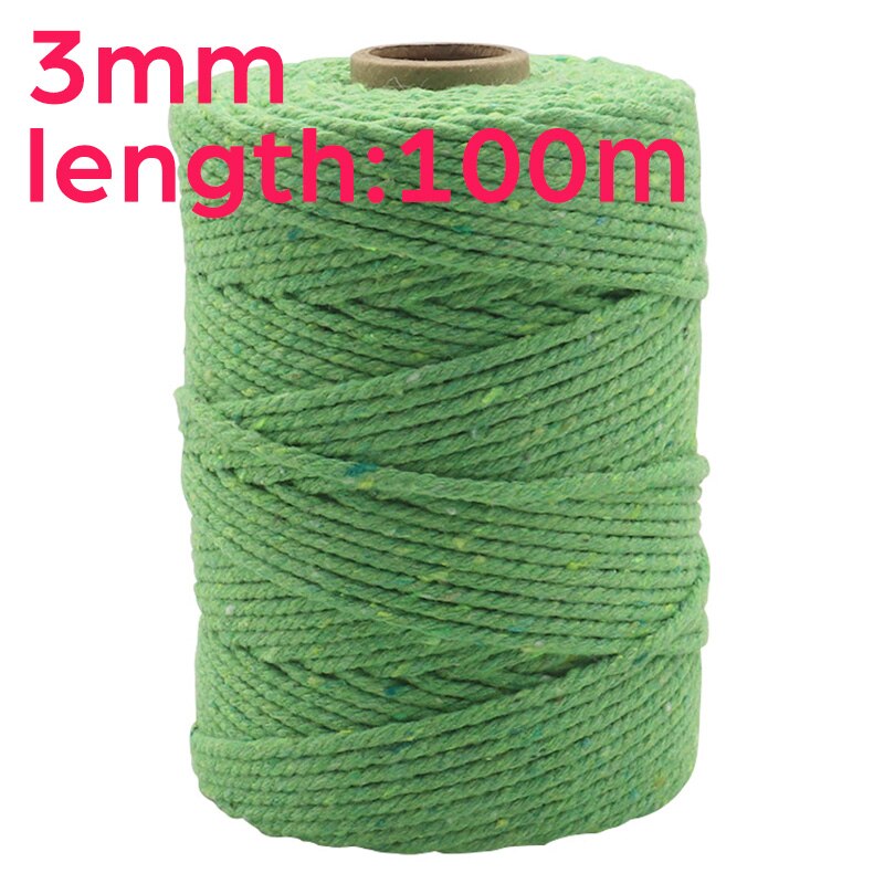 2mm/3mm Natural Handmade Cotton Cord Thread Macrame Crochet Rope DIY Hanging Tapestry Weaving Yarn Knitting Rope DIY Handmade