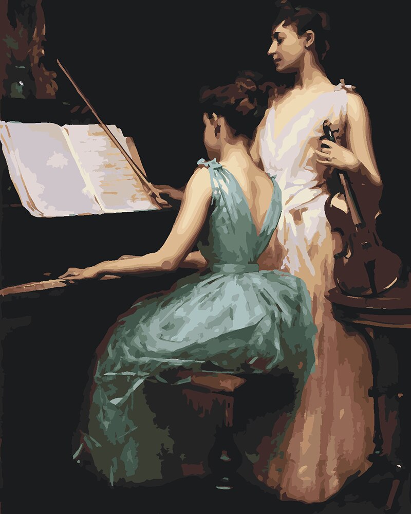 DIY Painting By Numbers Adults Portrait Full Kits Oil Paint By Numbers Art Figure Drawing 50x40cm Home Decor: 6228
