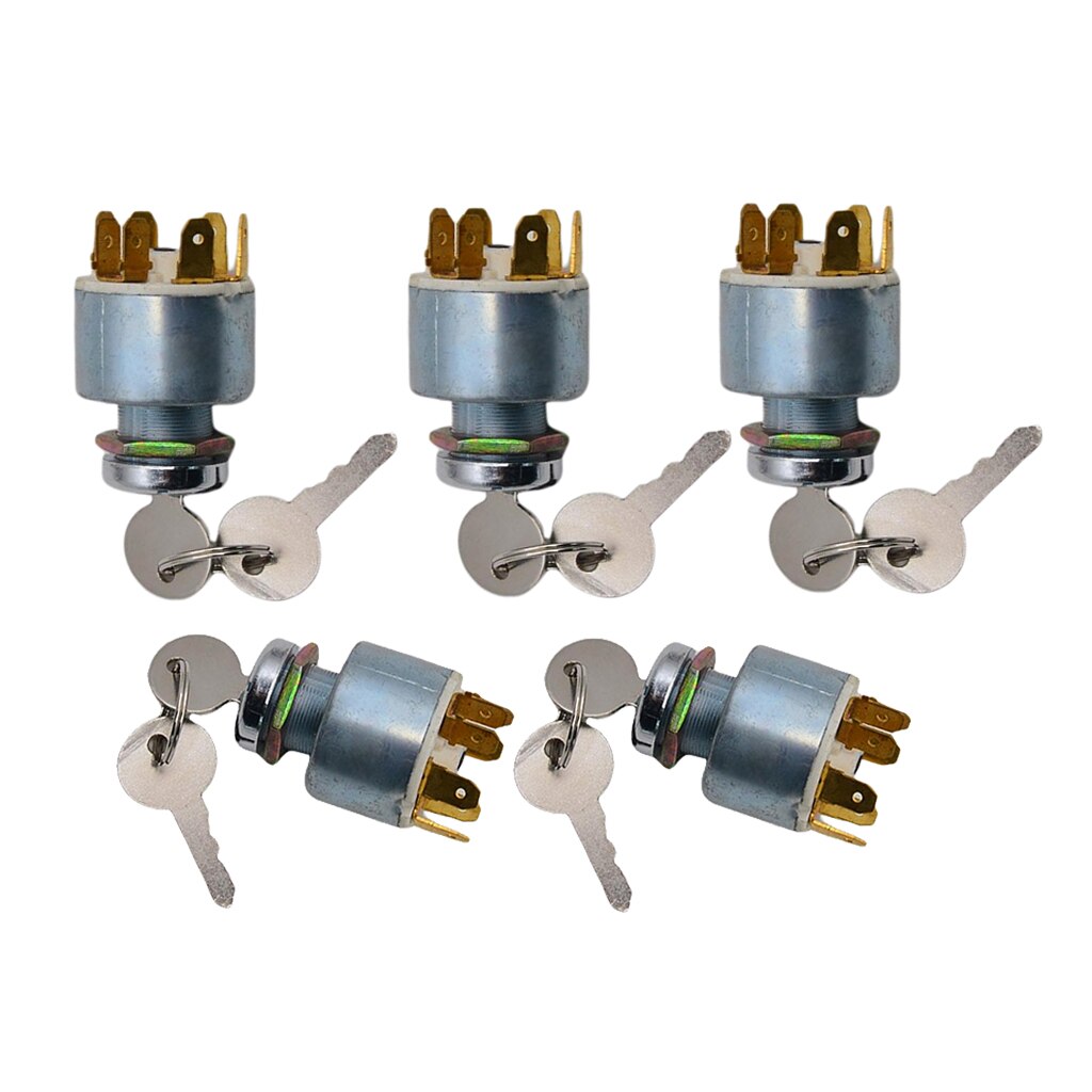 5x 12V Universal Ignition Barrel Key Switch Boat Car Bikes Kit Waterproof