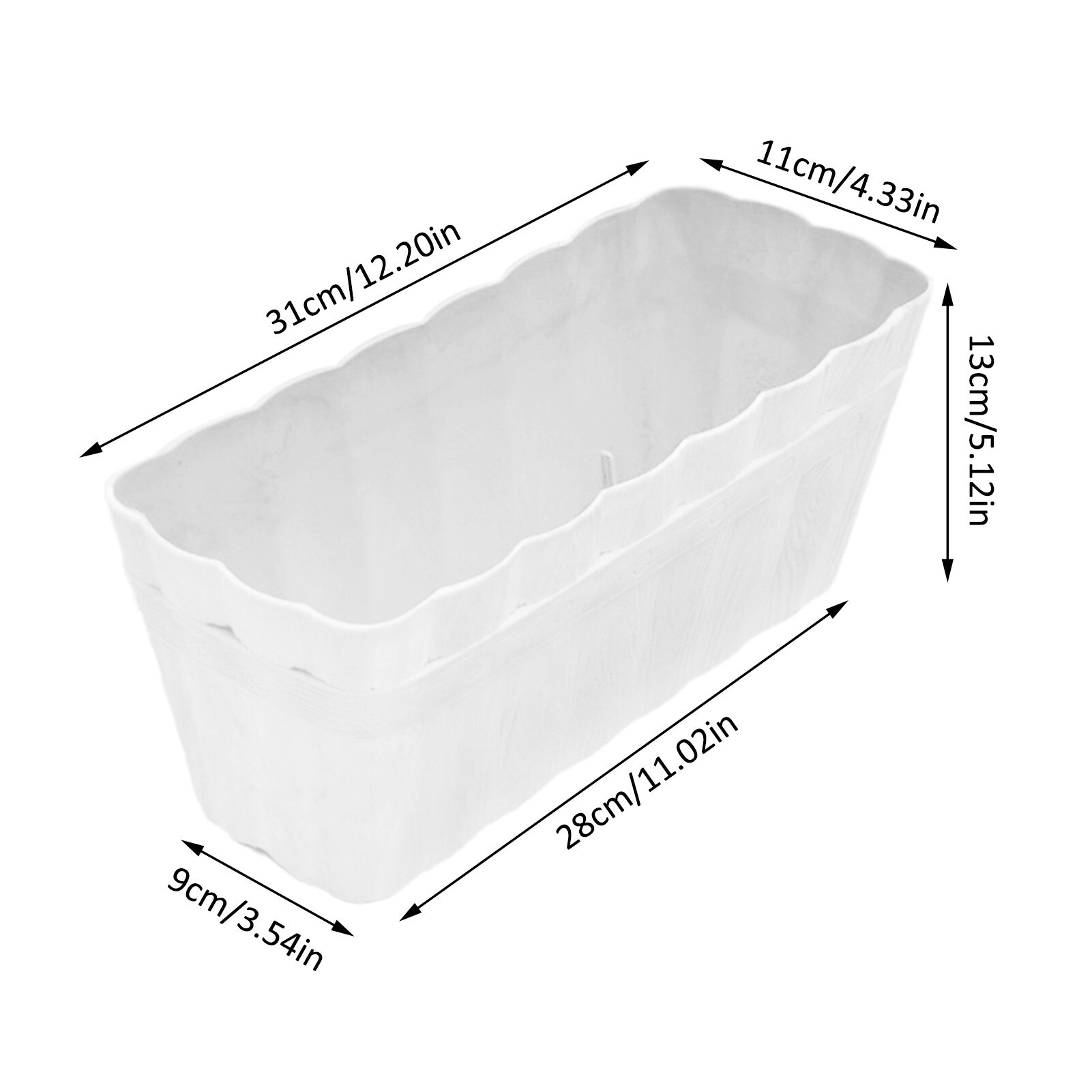 European Style Plant Pots Rectangular Succulent Plant Pot Indoor Plant Pot Succulent Planter Vegetable Growing Container