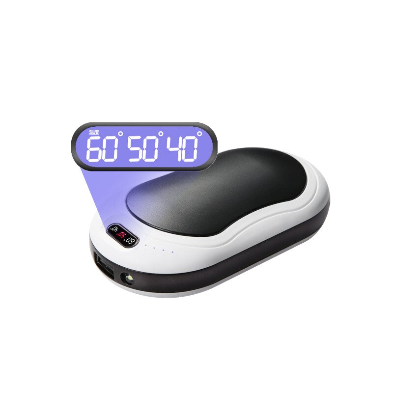 Con pantalla de temperatura calentador Usb para manos banco de energía móvil linterna de masaje calentador de manos