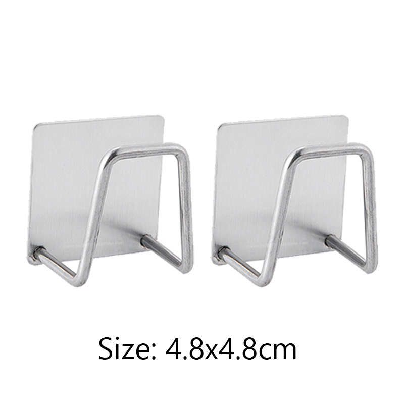 Keuken Sponzen Houder Zelfklevende RVS Gootsteen Afvoer Rack Spons Schuursponsje Schoonmaken Vaatdoek Opslag Plank Sets: plum