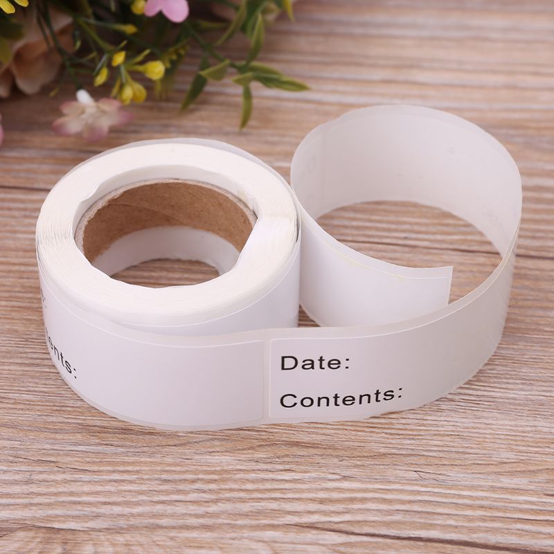 Rollo de etiquetas de almacenamiento para comida casera en la cocina, adhesivo para nevera y congelador, 125 Uds.