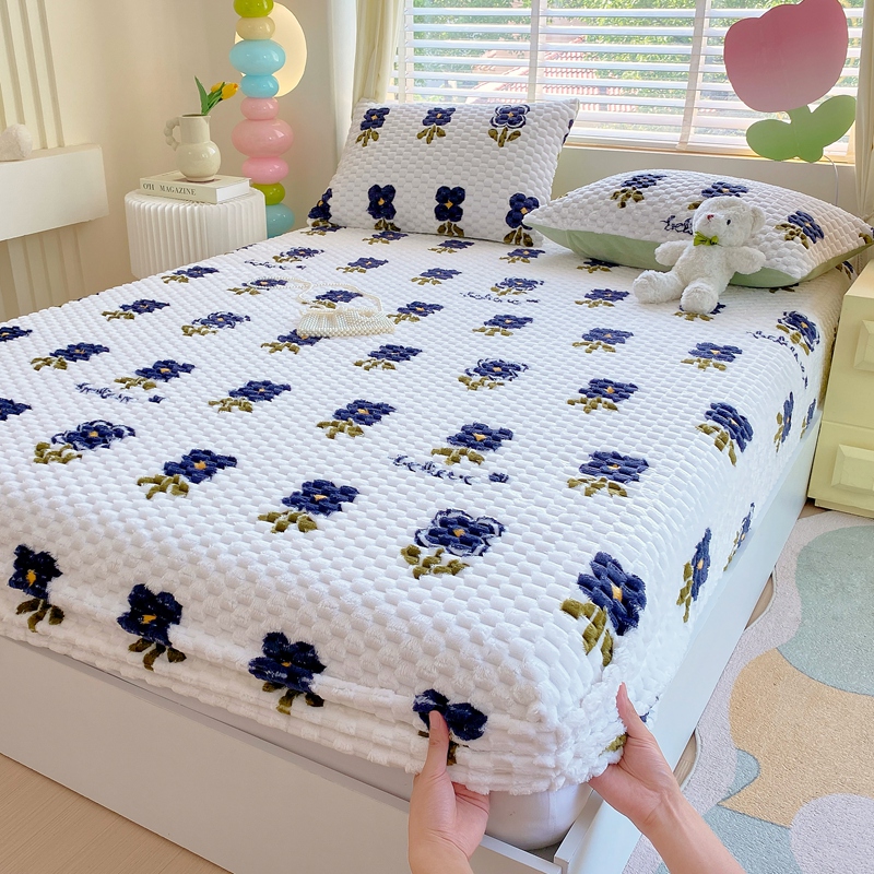 Varmt laken, mykt fløyels sengetrekk, dobbeltlaken, vintermadrassbeskytter, sengetøy, drapert de lit (putetrekk må bestilles)