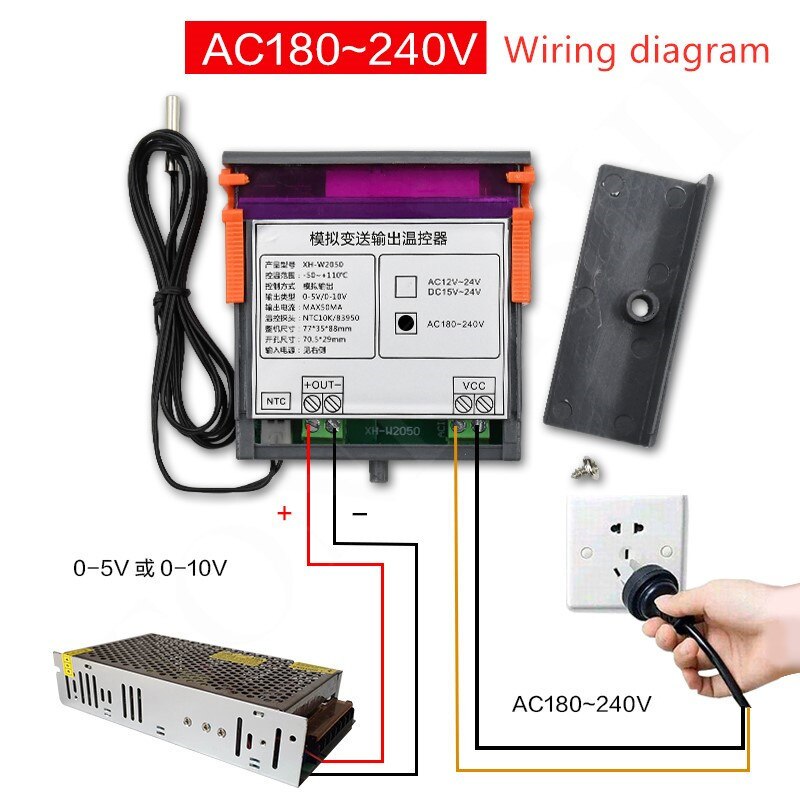 Transmitter output thermostat Super intelligent temperature control Output 0-5V or 0-10V analog output