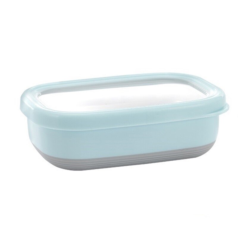 Rectangular Stainless Steel Crisper Box Food Storage Container Student Lunch Box Bento Box Kitchen Tool Food Leakproof Storage: Blue / 2100ml