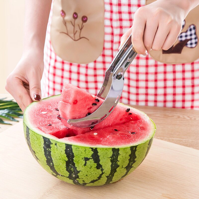 Kitchen Slicer Stainless Steel Watermelon Cutter Fruit Salad Tool Melon Watermelon Windmill Slicer Tong Corer For Summer