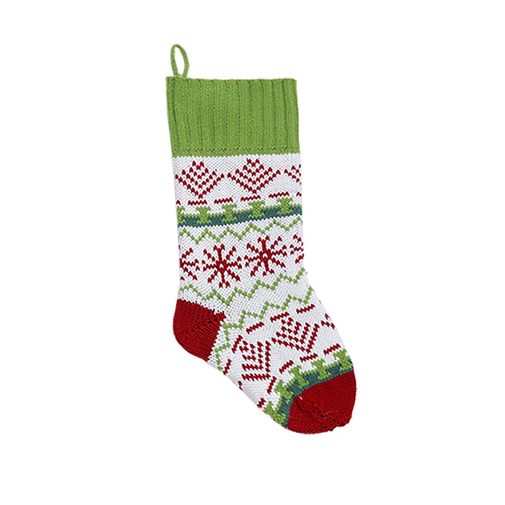 Gebreide Kerstsok Bag Kerst Decoreren Leveringen Snoep Stocking Xmas Houders Kerstboom Ornamenten: C
