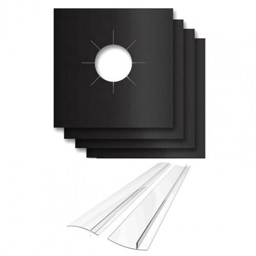 Estufa brecha Protector de estufa de Gas Protector de quemador de sellado de aceite no-stick contra para Cocina: Transparente