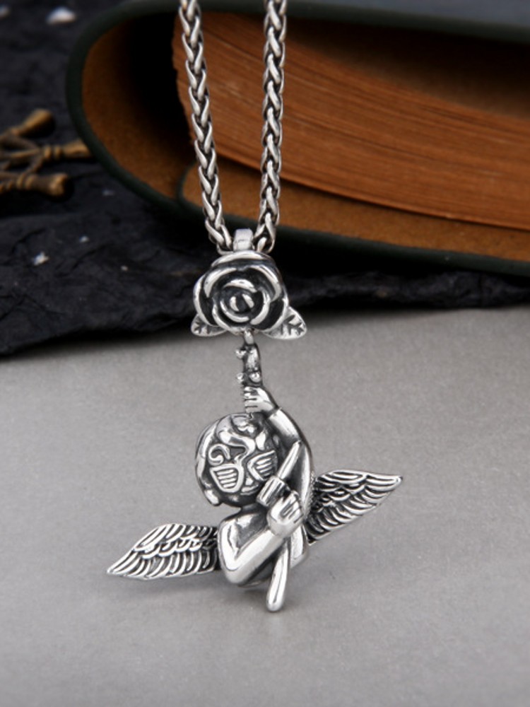 Bocai Trend Solid Pure S925 Zilveren Sieraden Modieuze En Eenvoudige Bell Robot Kat Trendy Mannen En Vrouwen Hanger