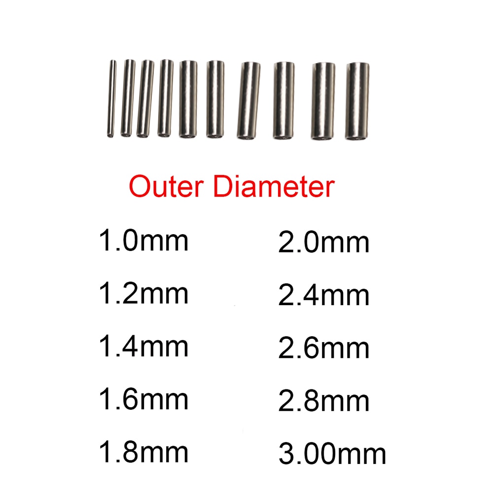 100 pièces fil de pêche Tube rond cuivre ligne de pêche en aluminium sertissage manchon cuivre Tube 1.0-2.8mm mer ligne Tube accessoires de pêche