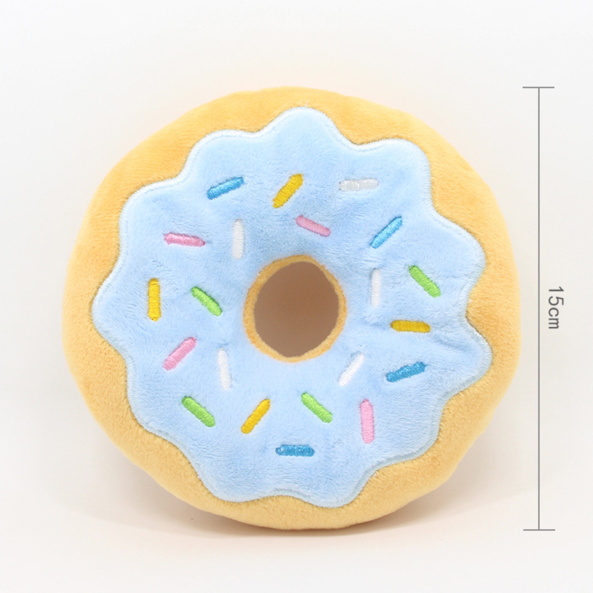 Dog Toys Donut Plush Soundmaking Cute Toy Pets Dog Squeaky Sound Funny Interactive Bite-Resistant Chew Biting Teeth Grinding: Blue