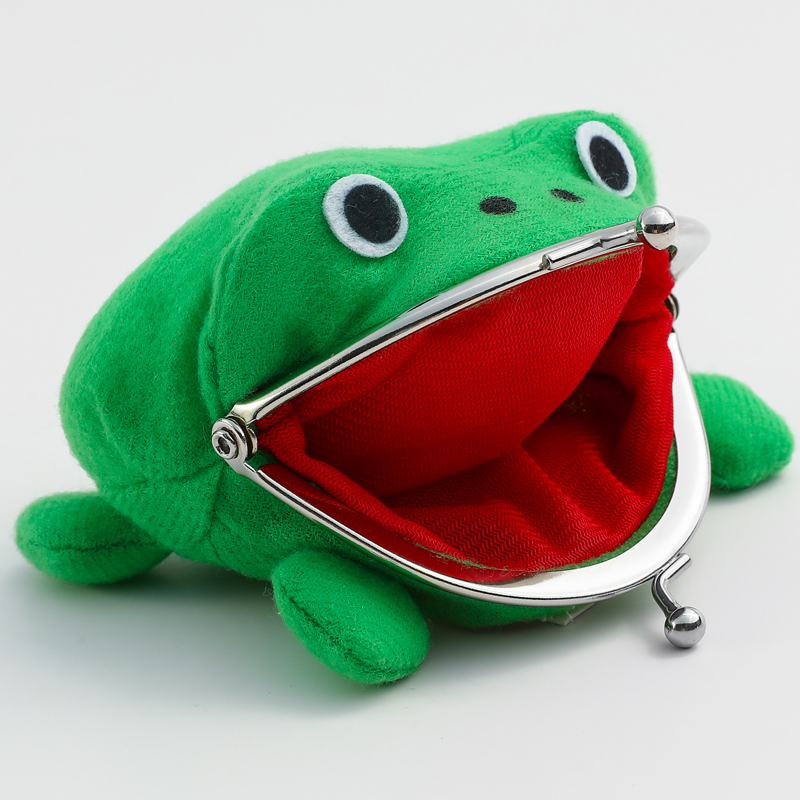 Trendige Produkte Entzückende Anime-Frosch-Geldbörse, Geldbörse, Schlüsselanhänger, niedlicher Plüsch-Frosch-Cartoon-Cosplay-Geldbörse für Damen, Taschenzubehör