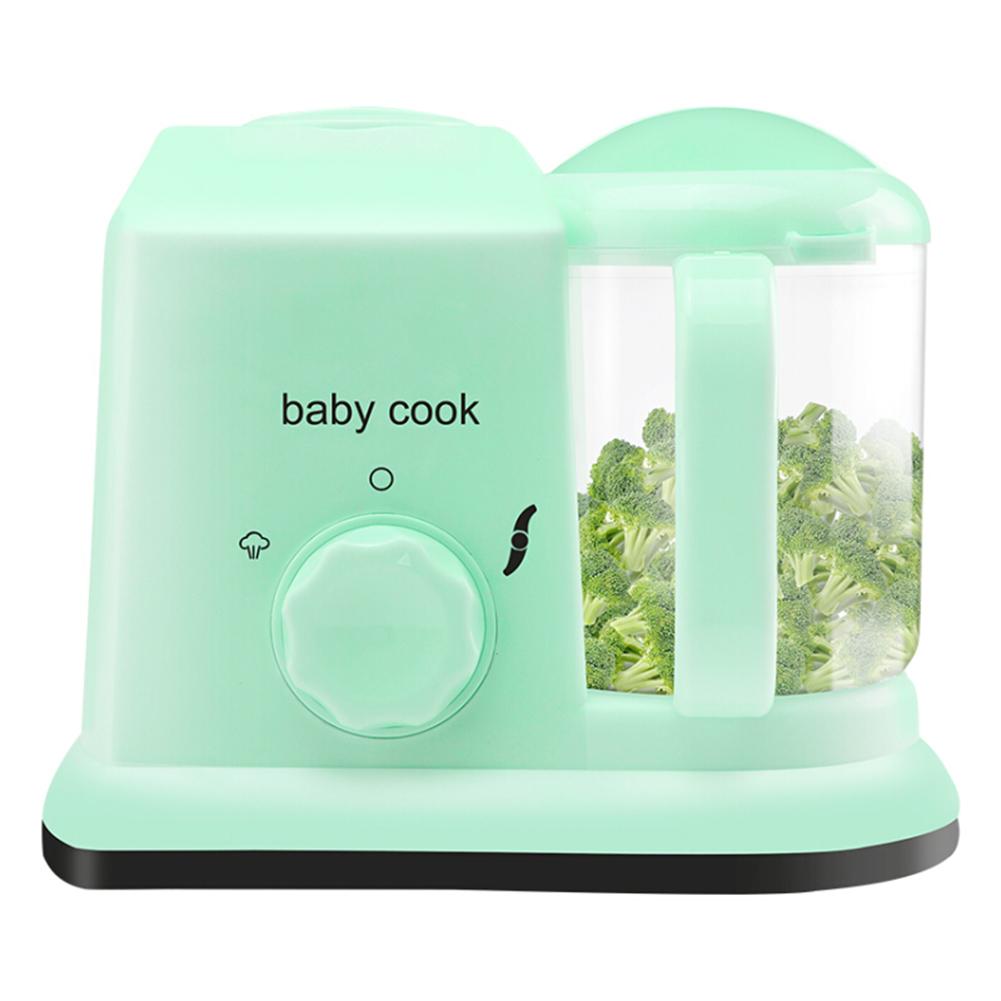 5-in-1 400W Baby Food Maker Processor With Steam Cooker Blender Defroster Heating Disinfection Multi-functional Food Processor: Green