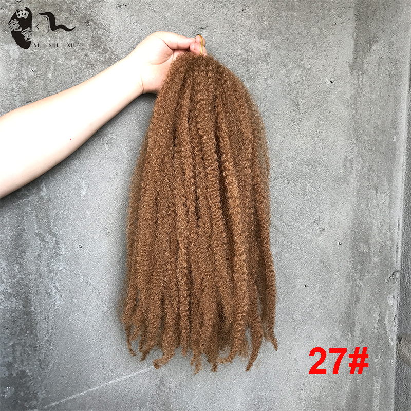 Syntetiskt fläthår 1 st/lot afro marley hair crochet diy flätor frisyrförlängning hög temperatur 18 & #39 ;& #39 ; xishixiuhair: #27