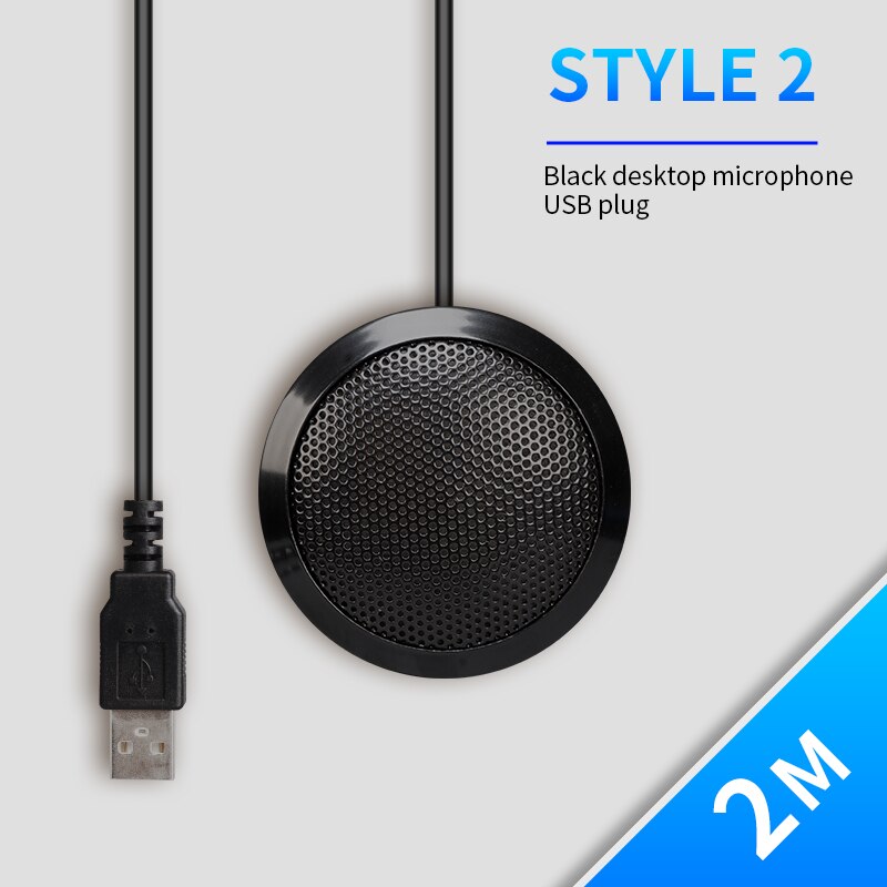 TKL USB Condenser Microphone Omni-directional tabletop Mic for Meeting Computer Laptop Voice direct pickup microphone: USB 2m black