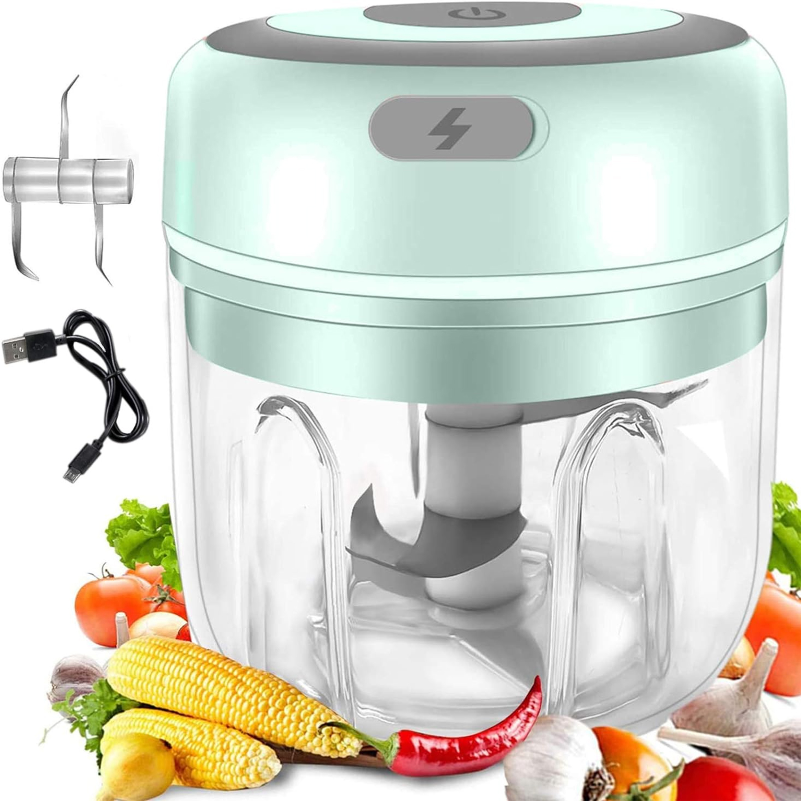 Rozdrabniacz do czosnku elektryczny Mini siekacz do żywności sałatka z mięsa warzywnego maszynka do mielenia cebuli zioła krajarka do warzyw Blender procesor narzędzie kuchenne