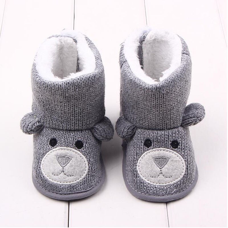 0-18m bebê recém-nascido infantil meninas meninos botas de inverno bonito dos desenhos animados urso sapatos primeiros caminhantes super manter quente snowfield botas bota: A / 0-6 meses