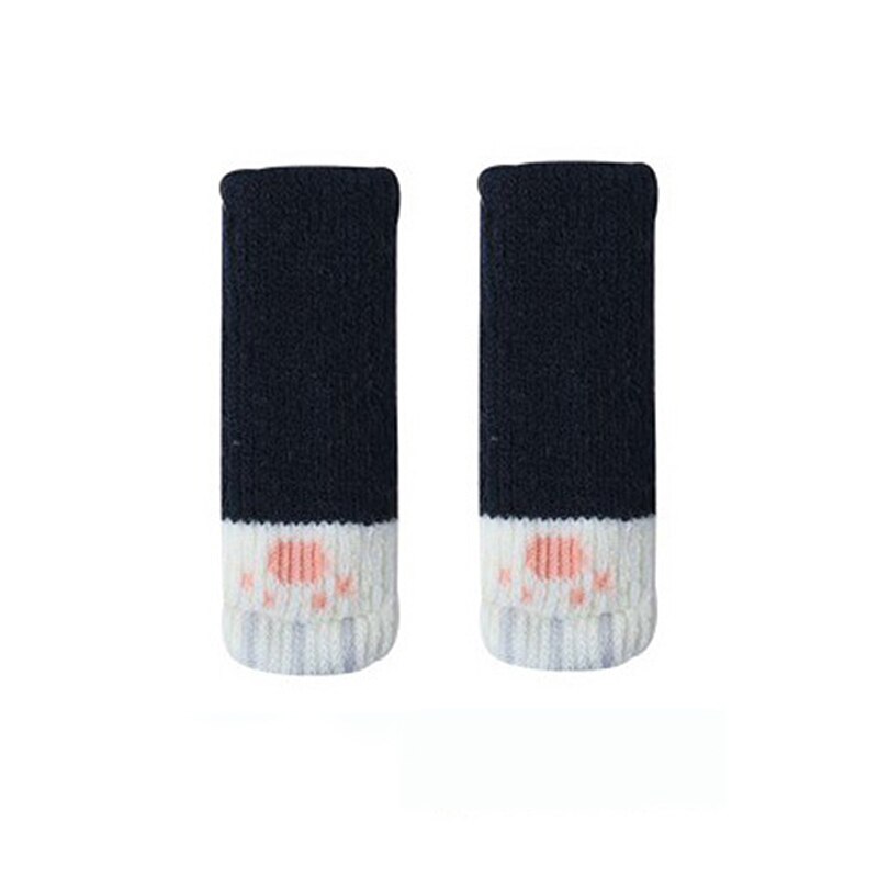 Chaussettes couverture patte protecteur chat Table chaise meubles coussinets sol laine jambe tricot: Black / 2pcs