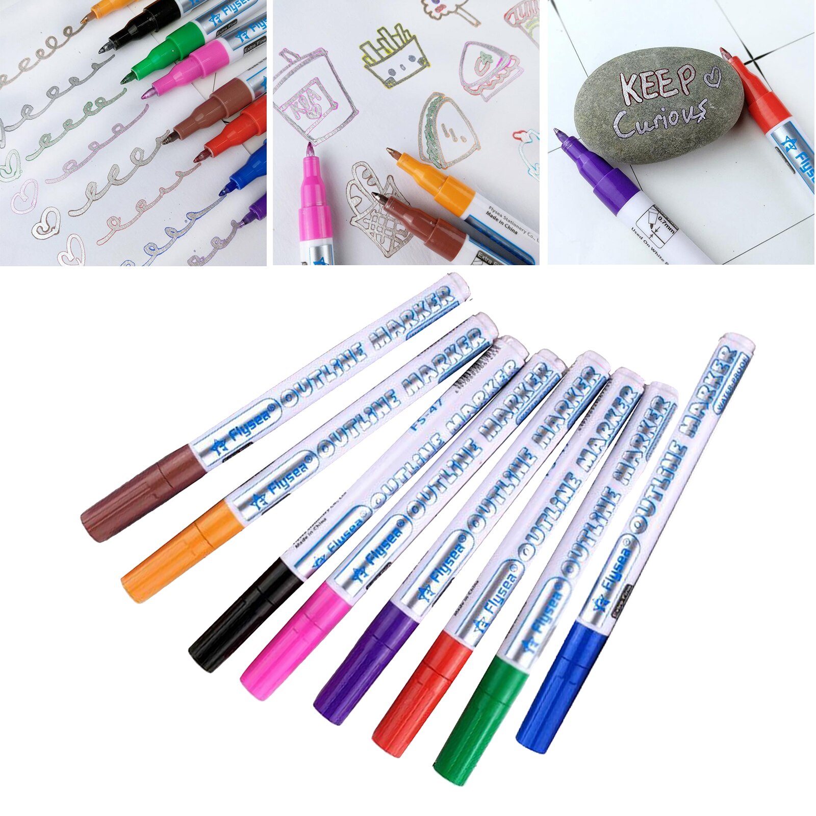 Paint Pens For Rock Painting Stone Ceramic Glass Rock Markers: 8 Colors