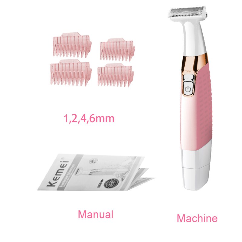 Kemei 4 In 1 Oplaadbare Lady Elektrische Epilator Vrouwen Scheerapparaat Wenkbrauw Trimmer