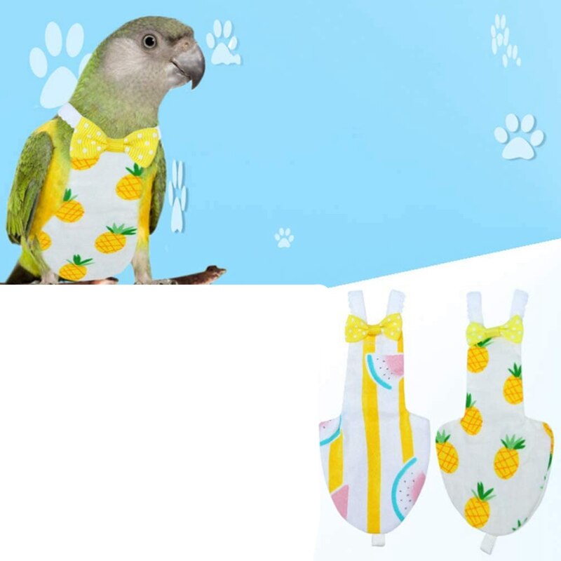 2Pcs Bird Diaper Reusable Washable Parrot Nappies Clothes Flight Suit Dress for Parakeet Cockatiel African Macaw