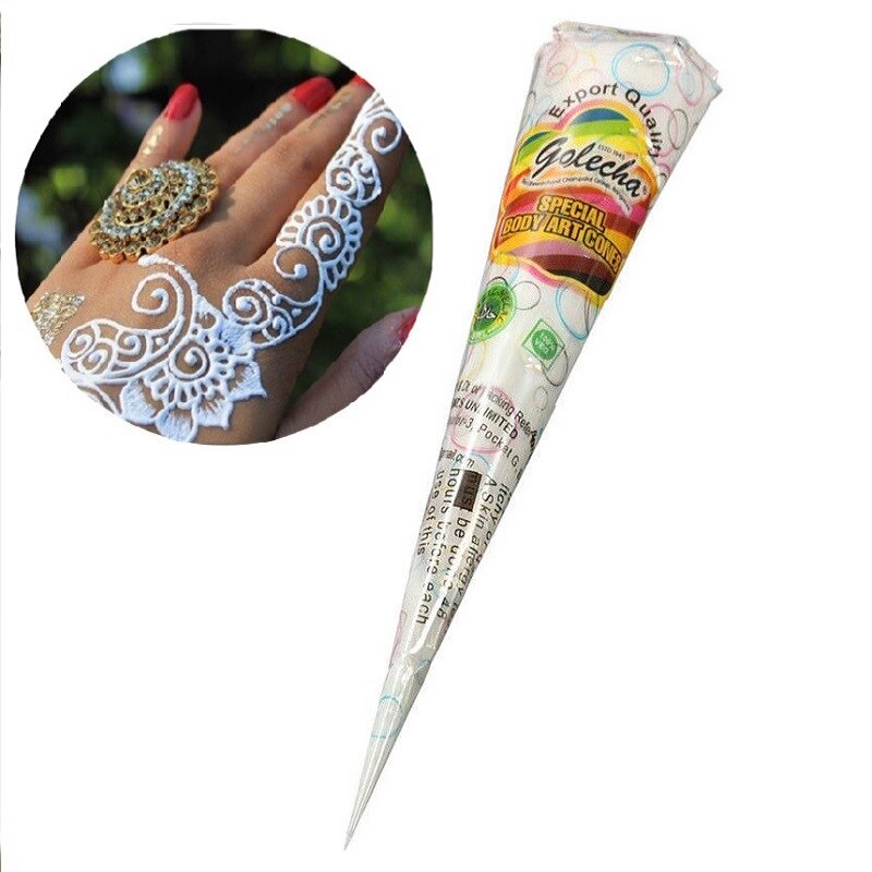 3 cone of White henna Cones tatoo cones Indian tem... – Grandado