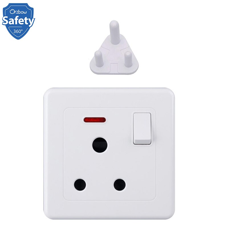 12Pcs Children Safety Power Socket Baby Electricity Protector Cover South African Standard Electrical Outlet Cover Plugs