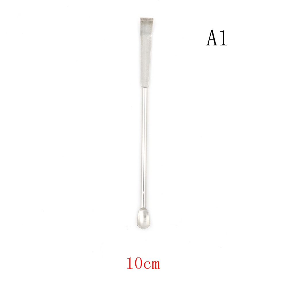 Micro espátula de laboratorio de acero inoxidable, cuchara de medicina en forma de U, cuchara de tubo NMR para farmacia: Naranja