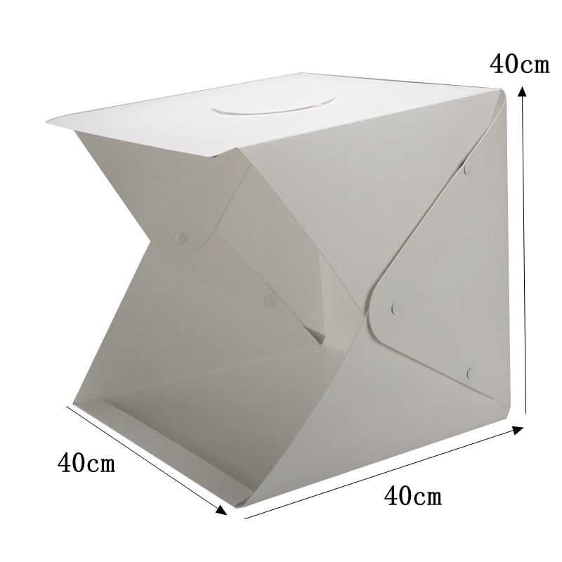 2 LED Folding Lightbox 40cm Portable Tabletop Shooting Softbox Photography Studio Photo Softbox Adjustable Brightness Light Box