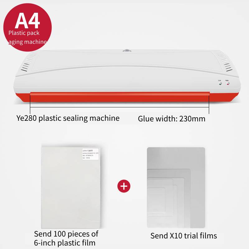 A3a4 Universal Laminating Machine Home Photo Mini Office Fully Automatic Laminating Photo Six-in-One Laminator: Red