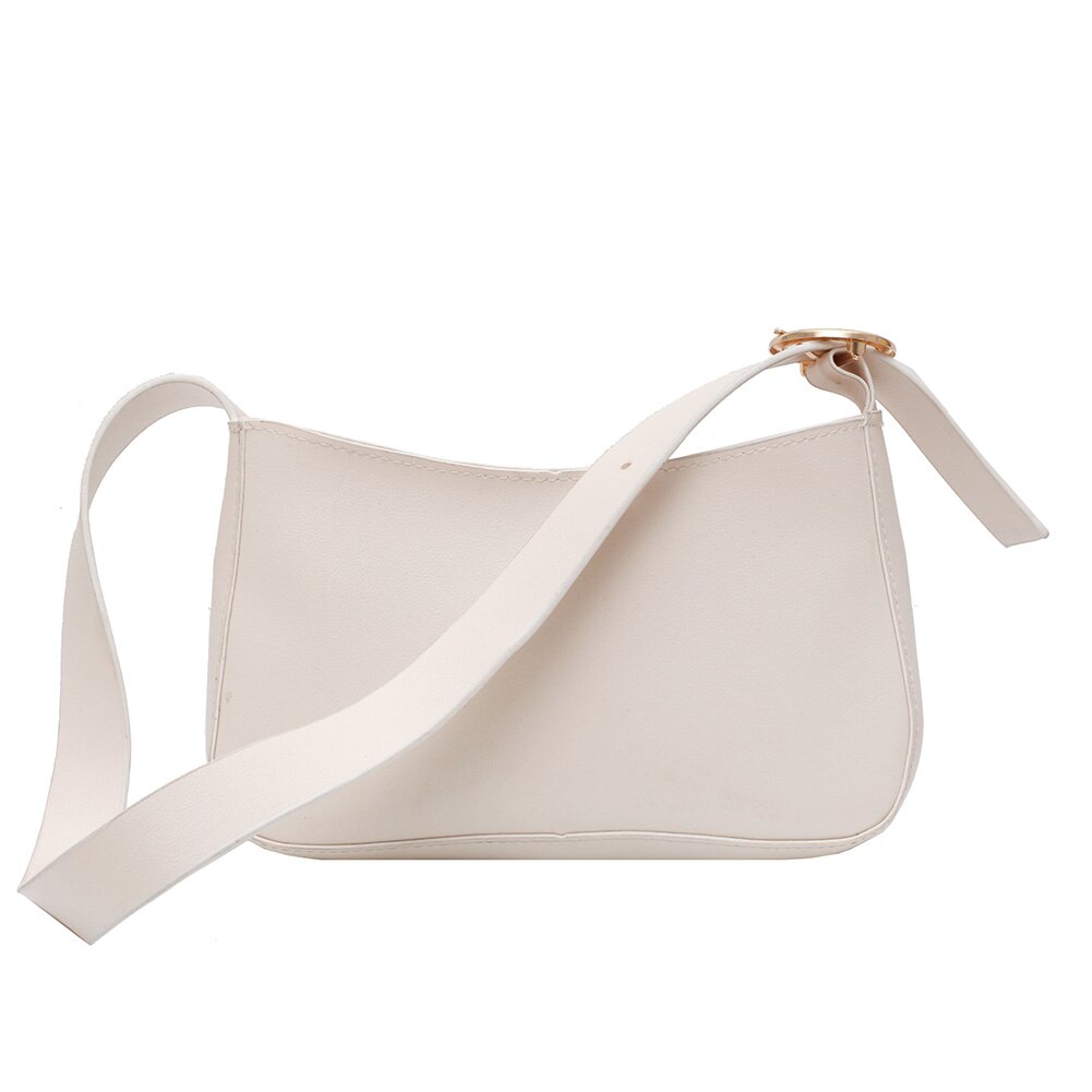 Bolso bandolera Casual de piel sintética para mujer, bolsos de hombro mensajero con cadena para mujer, bolso de mano pequeño , bolso de para damas: Beige