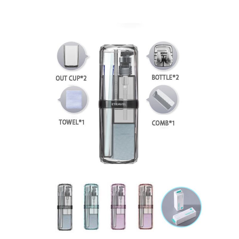 Toiletries Storage Box Multifunctional Travel Toothbrush Comb Towel Transparent Storage Cup Potable Bathroom Toiletry Set Box