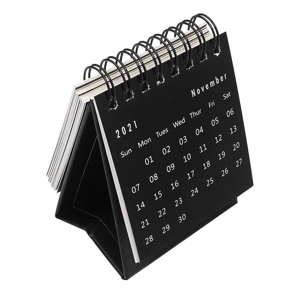 1Pc Kalender Effen Kleur Creatieve Desk Memo Schema Kalender Tafel Kalenders Voor Kantoor: Black