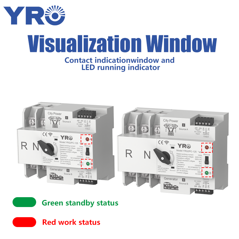 WiFi intelligenter ATS Dual Power automatischer Transferschalter 2/3/4P 125A 230V 400V unterbrechungsfreie Stromversorgung.
