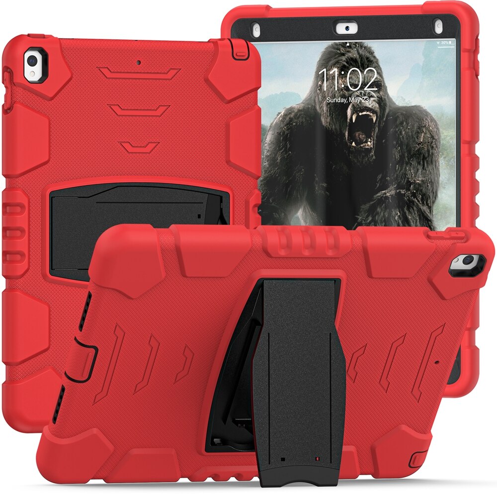 Para Apple iPad Air 3 Pro 10,5 A1701 A1709 A2123 A2152 funda segura para niños a prueba de golpes PC funda híbrida de silicona con soporte para tableta: 3 / Rojo