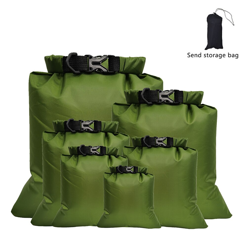 Bolsa impermeable para exteriores, saco seco para flotar en bote, Kayak flotante, playa, pesca, Kayak, accesorios, 6 uds.: Army green